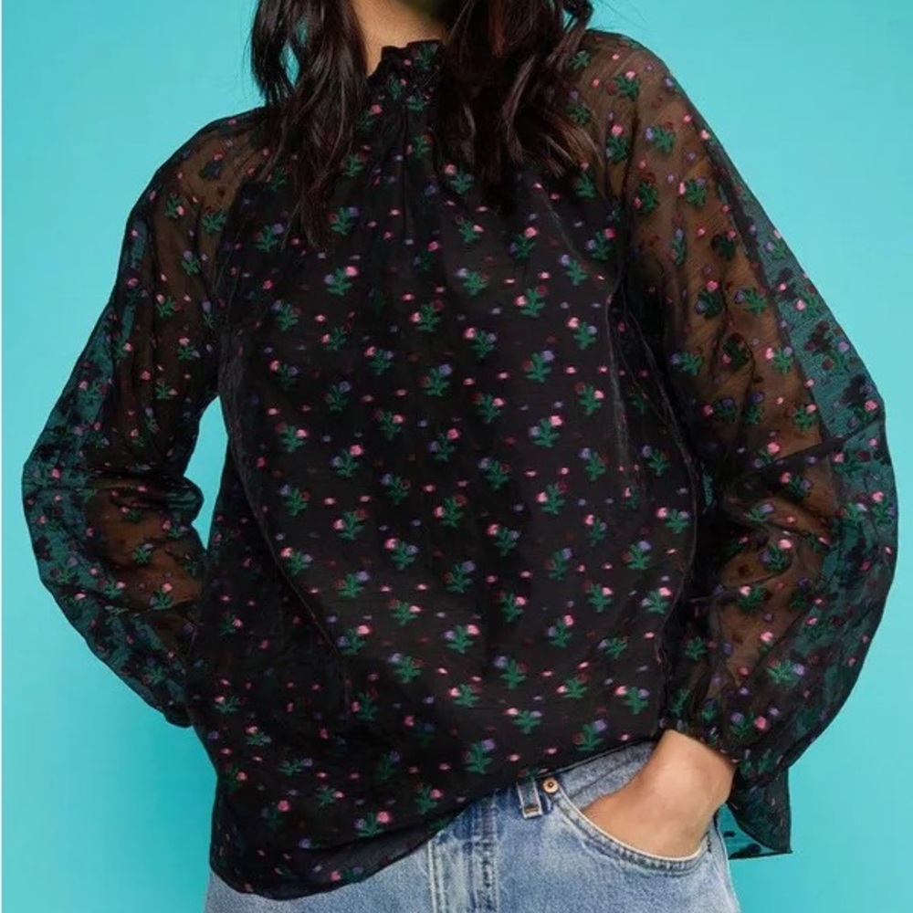 Cynthia Rowley
Florence Smocked-Neck Floral-Print Blouse